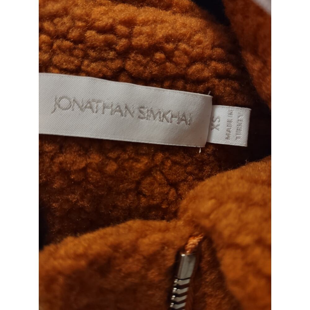 Jonathan Simkhai Adelyn Virgin Wool Sherpa Bomber Aviator Color Block Jacket XS - Picture 4 of 16